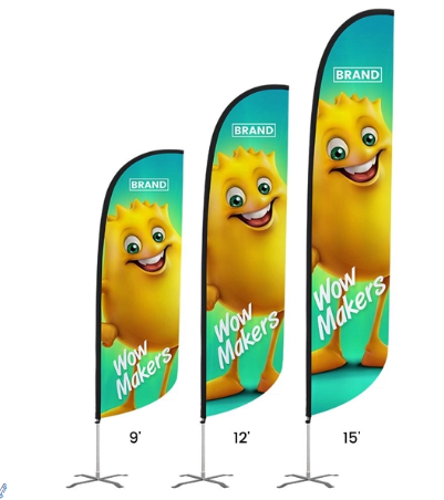 17' Premium Single Sided Convex Flag